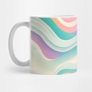 HORIZONTAL PATTERN OF MULTICOLORED WAVES, PASTEL COLOR, Mug